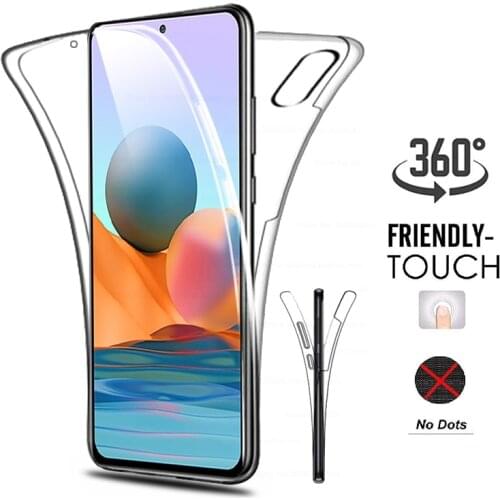 360° full body Cover Protection Case for Xiaomi Redmi Redmy Note 10 Note10 Pro Not 10S Clear TPU Soft Silicone Shockproof Coque