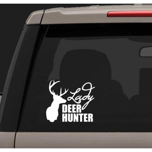 Black/Sliver Lady Deer Hunter Decal Creative Car Body Stickers Window Door Decal Funny Top Quality Waterproof S098