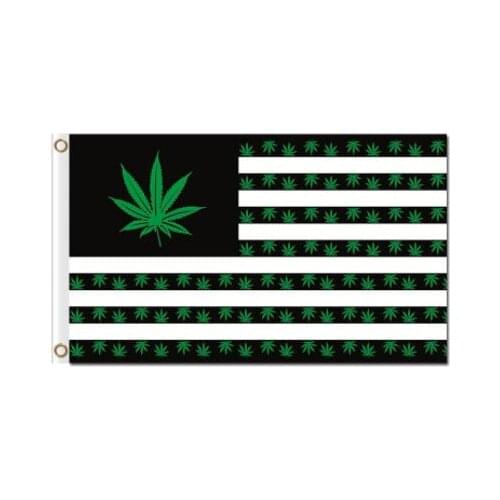 Leaf Flag Banner Jamaica America national flag type weed leaf poster flags 90x150cm custom flag banner