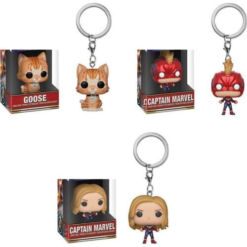 Funko Avengers 4: Endgame CAPTAIN MARVEL Goose Keychain Action Figure Collectible Toys For Children Christmas Gift