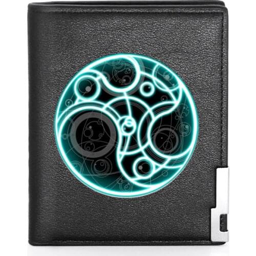 Classic Fashion Doctor Who Symbol Printing Mens Wallet Leather Purse For Men Credit Card Holder Short Slim Wallet Pocket