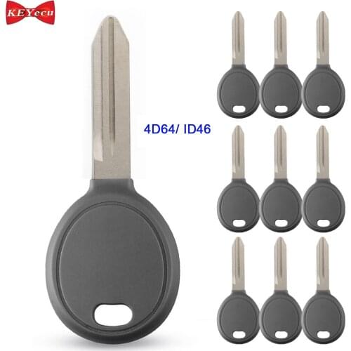 KEYECU 10pcs for Chrysler for Dodge Avenger for Jeep Wrangler for Mitsubishi Transponder Ignition Key 4D64/ ID46 Chip Y164-PT