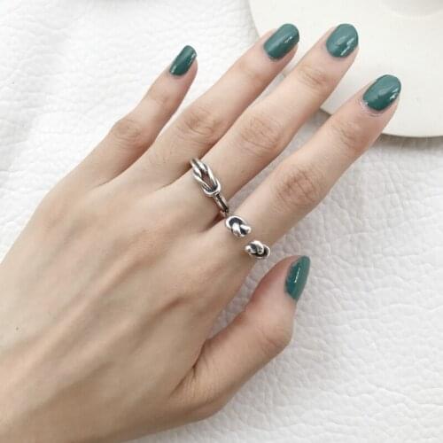 S925 Handmade Love Knot Ring Sterling Silver Band Bridesmaid Gift Friendship Girlfriend Represents two Lives Intertwined Ring