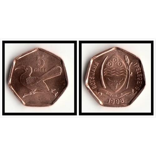Otswana 5 THEBE 1998 edition Coins Africa New Original Coin Unc Collectible Real Rare Commemorative