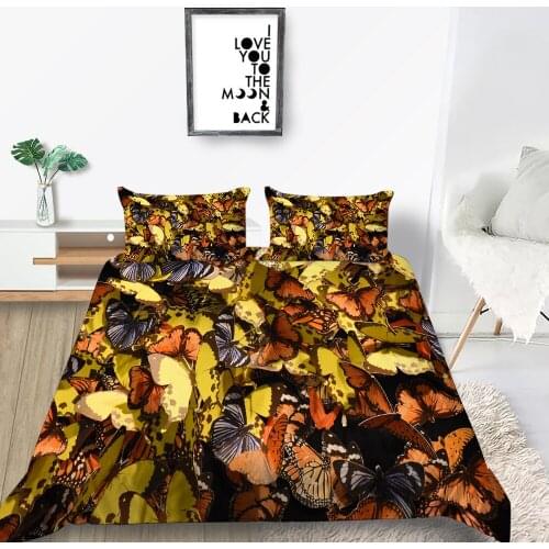 King Size Bedding Set Butterflies Creative Beautiful Artistic Duvet Cover 3D Queen Twin Full Single Double Unique Design Bed Set