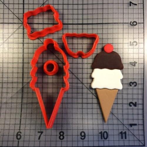Ice Cream Cone Cookie Cutter Mold Kitchen Baking Supplies Cake Icing Decoration Tool Set 3D Printing Custom