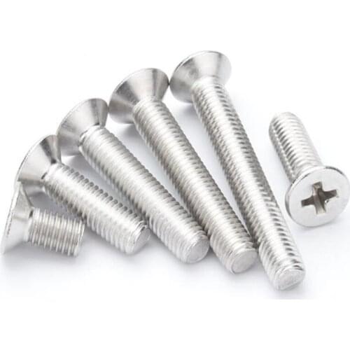 304 stainless steel Flat head Cross screws M3 M4 M5 Flat head machine screw