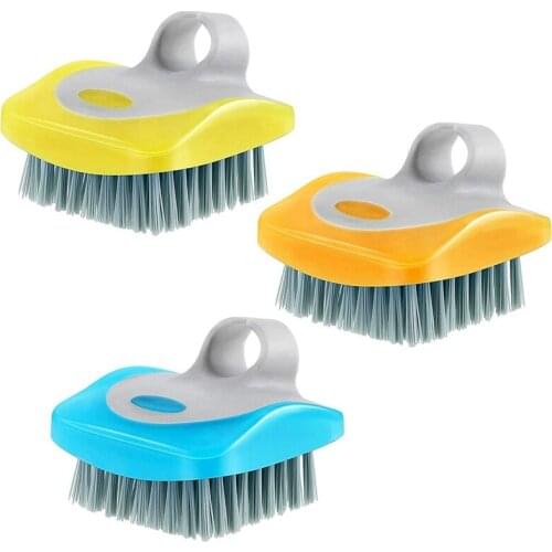 LUDA 3 Pieces Fruit Vegetable Brush Carrot Washing Brush Vegetable Scrubbers Flexible Bristles Kitchen Brush For Fruits