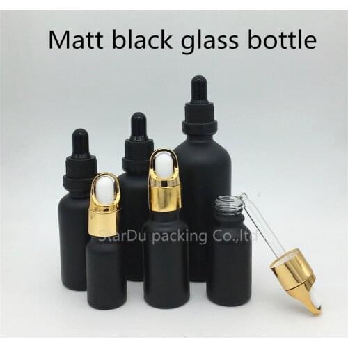 10ml 15ml 20ml 30ml 50ML 100ML Matt Black Glass Bottle With Dropper Essential Oil Bottle Perfume bottle