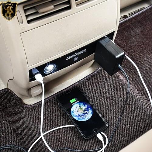 For Toyota Land Cruiser rear seat multi-function USB charger lc200 armrest box cigarette lighter plug lighter 20082008 2010 2012