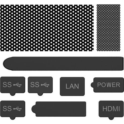 Anti-dust Accessories Set For Xbox Series X Game Console Black Dust Silicone Plugs USB Interface Cover PVC Vent Dustproof Nets