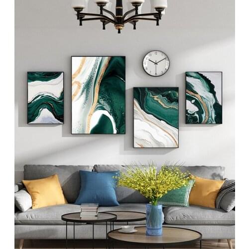 Prints Wall Pictures for Living room Home Decor Abstract Canvas Poster Agate Wall Art Painting Emerald Nordic Posters and