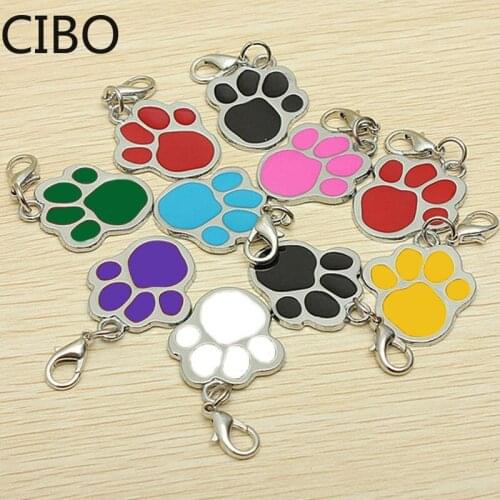 2019 New Wholesale Enamel Cat Dog/Bear Paw Prints Rotating Lobster Clasp Key Chain Keyrings keychain bag Jewelry