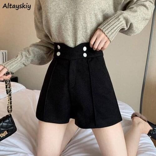 Autumn Shorts Women Loose All-match Soft Ulzzang Preppy Clothing Retro Casual Solid Female Fashion New Chic Big Size Streetwear