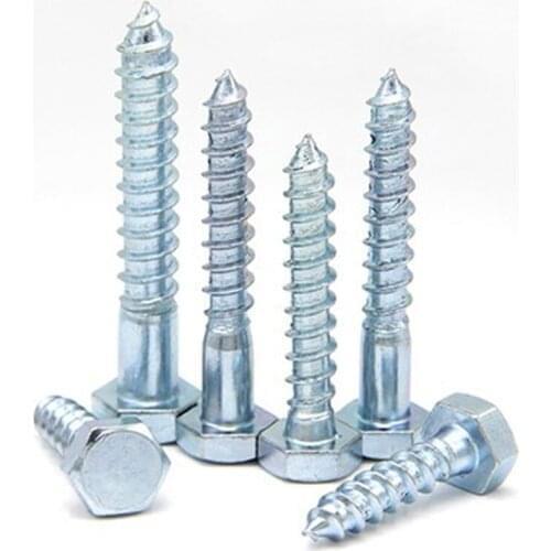 M10 Wood Drill Screw DIN571 External Hex Head Bolts Self-tapping Wood Screws 40-150mm Length