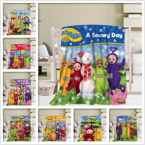 Custom Teletubbies Hot Sale Blanket TR/ Flannel Fleece Fabric Blanket New Year Decoration Comfortable Warm Super Soft Bedroom