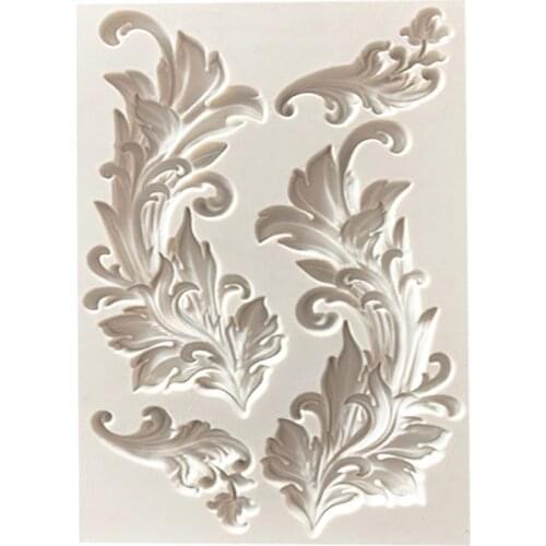 Silicone Plaster Molds Baroque Relief Border Mould for Clay 3d Crafts Curlicues Lace European Frame Soap Cake Decorating Tools