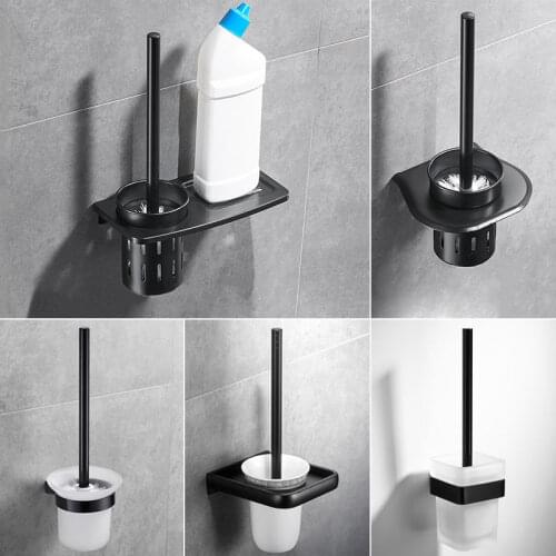 Aluminum Alloy Toilet Brush Rack Toilet Cleaning Tools WC Bathroom Accessories Durable Toilet Brush Holder Cleaning Tools E11776