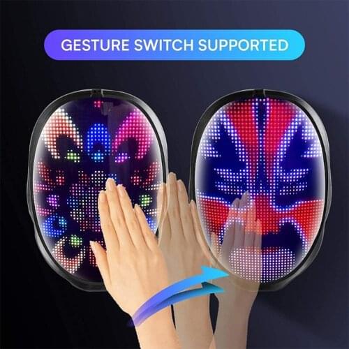 Face Mask LED Programmable Face Masks for Costumes Cosplay Masquerade Birthday Party Nightclub Halloween New Year Decorations