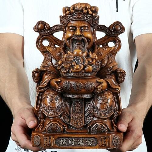Consecrated for Good Fortune God of Wealth Decoration Feng Shui God of Wealth Buddha Statue Statue of God of Wealth Copper