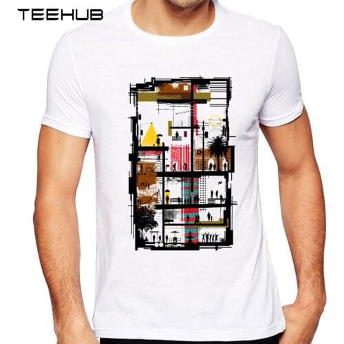 TEEHUB Mens New Fashion Street Life Design Short Sleeve T-Shirt Cool Printed Tops Hipster Tee Shirts