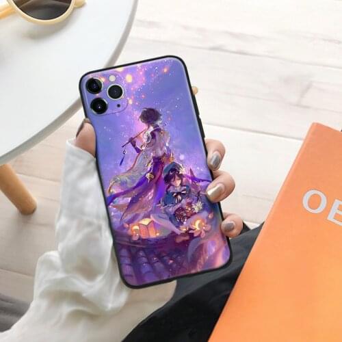 Xiao and Venti artwork Genshin Impact For IPhone Se 6 6s 7 8 Plus X XR XS 11 12 Mini Pro Max Glass TPU Silicone Phone Case Cover