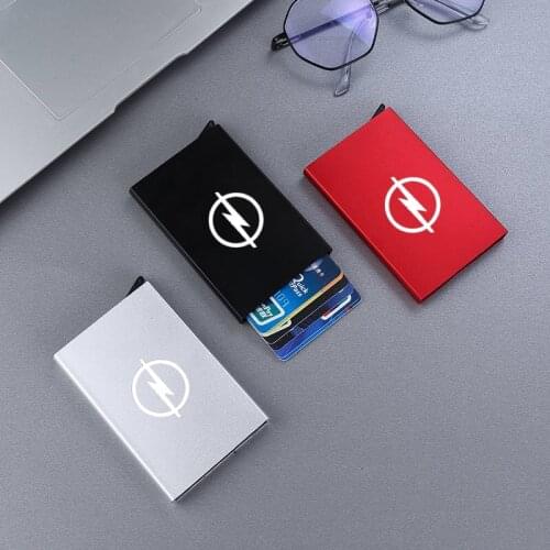 Smart Wallet Thin ID Card Case RFID Automatically Metal Credit Card Holder For Opel astra j h g insignia mokka corsa d vectra