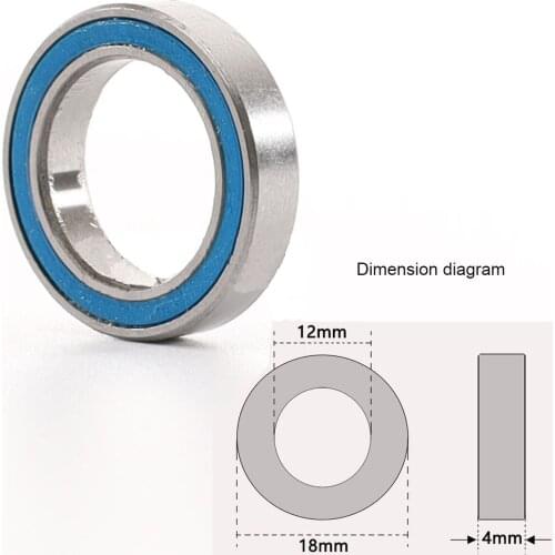 12*18*4mm Seal Ball Bearing Blue Rubber Bearing Sealed Miniature Deep Groove 5120A For RC Car Tamiya / Kyosho / Traxxas / HPI