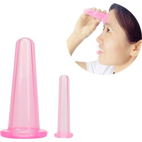 2PCS Silicone Cupping Suction Can Vacuum Face Leg Arm Relaxation Massage Cup Suction Can Vacuum Face Massage Cup