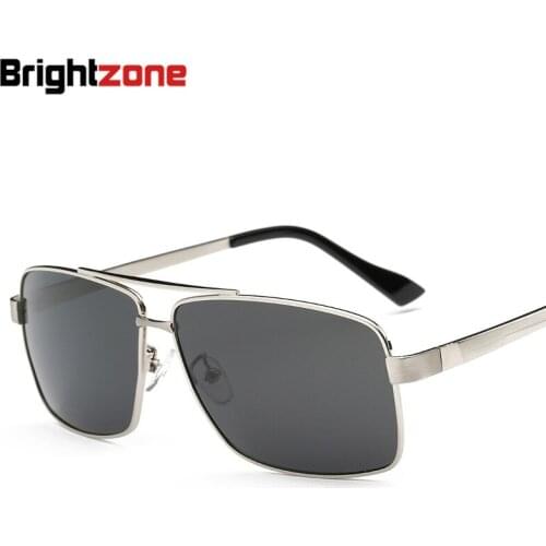 2017 Brightzone Brand Men Aluminum Alloy Frame Sunglasses New Fashion Mens Driving Sunglasses Memory Plastic Sunglasses