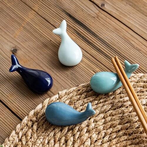 2021 Cute Whale Chopsticks Rest Household Chopstick Pillow Cute Chopsticks Rest Chopsticks Ornament Pen Holder Ceramic Crafts