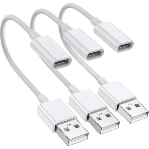 3Pcs 30cm USB C Female To USB Male Adapter Charger Cable Adapter USB Charging Adapter Cable PET USB-A Female Adapter 2.0 Hot