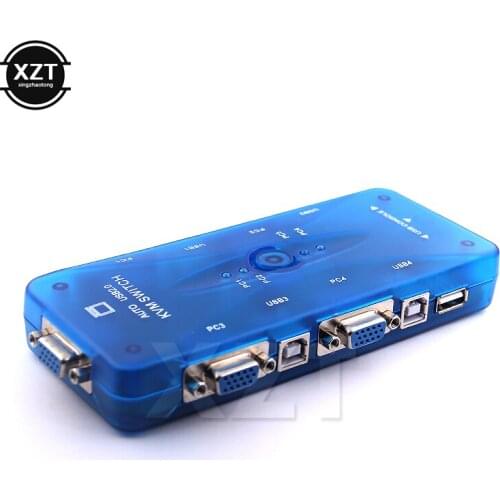 USB2.0 automatic KVM Switch 4 Ports Selector VGA Print Auto Moniter Box VGA Splitter to 4 hosts a monitor with mouse keyboard