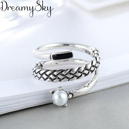 Bijoux Vintage Silver Color Multi-layer Ring For Girl Ladies Adjustable Size Statement Ring Wedding Party Jewelry Anillos