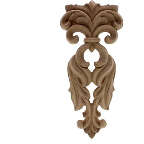 RUNBAZEF Wood Carved Applique Unpainted Home Decor European Style Fireplace Door God Stage Stigma Pillar Decoration Maison