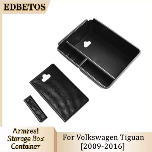 Car Armrest Center Storage Box Container Glove Organizer Accessories For Volkswagen VW Tiguan 2009 2010 2011 2012 2013 2014 2015