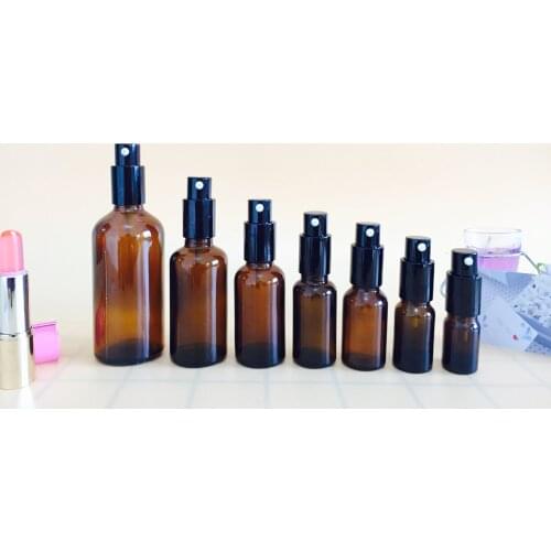 300pcs Travel Glass Refillable Oil Empty Container Perfume Sprayer Amber Bottle Pot Face Lotion Atomizer Glass Bottle Jars Decor