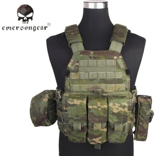 Emersongear LBT6094A Style Tactical Vest With 3 Pouch Airsoft Combat Molle Vest Multicam Tropic EM7440