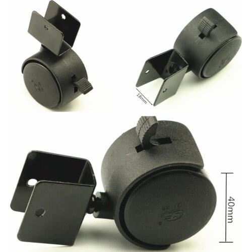 4pcs/Set Black 40mm Replacement Swivel Casters Furniture Office Chair Baby Crib Sofa Brake Plastic Rolling Roller Wheels Caster