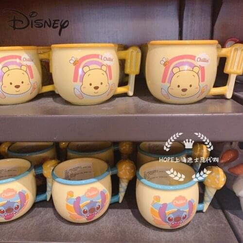 Disney mug Donald Duck Winnie Bear Stitch ice cream Mug Pottery mug cute cartoon water mug coffee mug milk mug