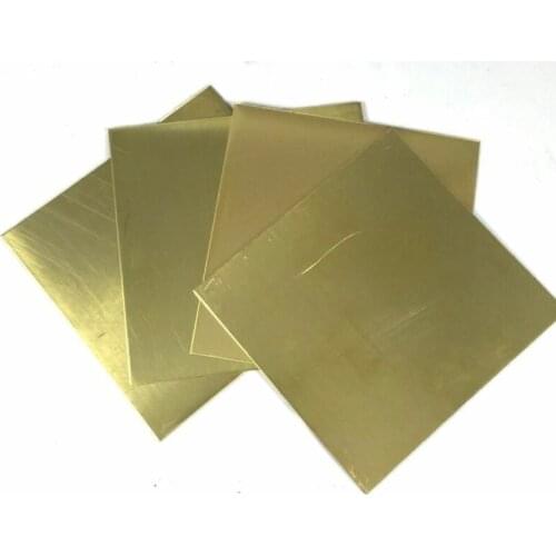 H62 Brass Sheet Thickness 0.5/0.8/1/2*100*100mm Brass Plate Customized Size CNC Frame Model Mould DIY Contruction Brass Pad