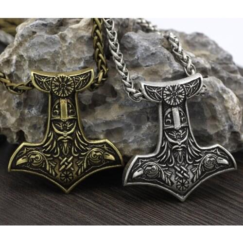 Hot Virgin Odin Logo Has a Vintage Double Raven Necklace Pendant Stylish Guys Ornament Wholesale