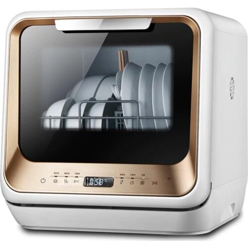 M1 Free Installation Dishwasher Home Full Automatic Desktop Mini Smart Embedded Dish Bowl Wash Machine UV, Tempered Glass Shell