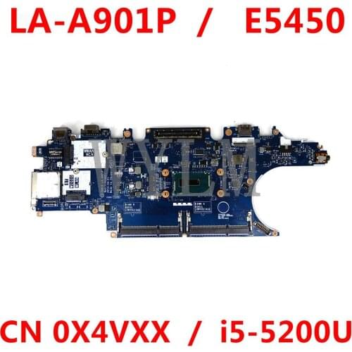 CN 0X4VXX Laptop motherboard For DELL Latitude E5450 SR23Y i5-5200U CPU ZAM70 LA-A901P Mainboard perfect work