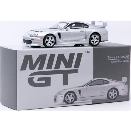 MINI GT 1:64 JDM Toyota Supra3000GT TRD Metallic silver Collector Edition Metal Diecast Model Car Kids Toys Gift