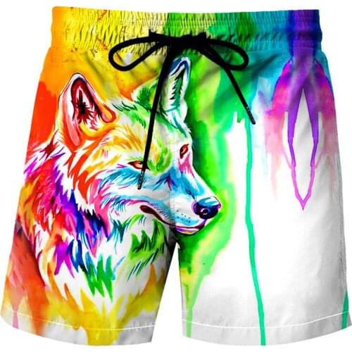 Fashion fierce wolf Hawaiian casual printed shirt printed mens 3D shirt beach 3D printed Harajuku hip hop shirt