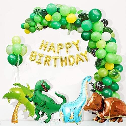95pcs Dinosaur Party Supplies kit for Kids Favor Birthday Dino Party Decorations Garland Arch Kit balloons Dinosaur Cake Topper