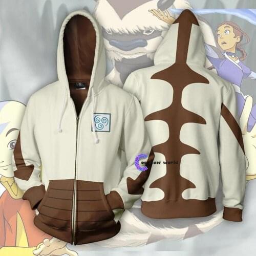 2020 New AVATAR Last Airbender APPA Cosplay Hoodie Zipper Up Hooded Casual Hoodie Anime AVATAR Costume Thin Jacket