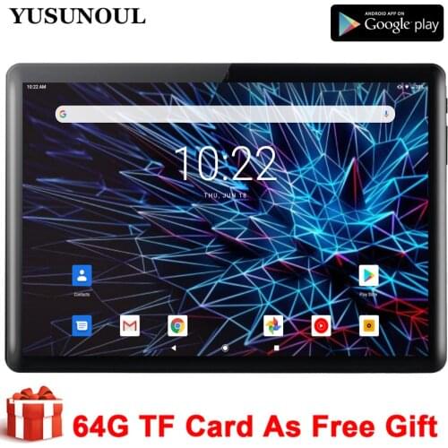 2021 New Tablet Pc 10 inch Android 9.0 Google Play 3G Phone Call Tablets WiFi Bluetooth GPS IPS 2.5D Tempered Glass+Free Gifts