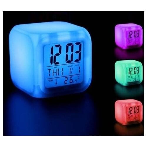 Practical Color Changing Alarm Digital Cube clock desk clock relogio de mesa настольные часы reloj de escritorio